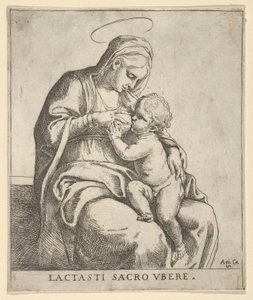 Neitsyt imettävä Kristus-lapsi, n. 1590-1610. tekijältä Guido Reni