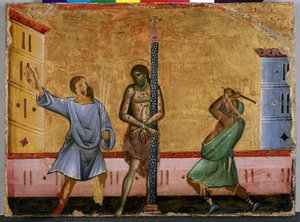 Kristuksen liputus (tempera puulla) tekijältä Guido da Siena