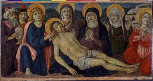 Kristuksen valitus, n. 1500 (tempera puulla) tekijältä Guidoccio di Giovanno Cozzarelli