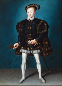 Edvard VI:n muotokuva (öljy paneelille) tekijältä Guillaume (manner of) Scrots