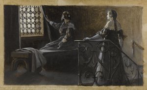 Ethel ja hunnutettu nainen, n. 1889 (öljy kankaalle). tekijältä Guillaume Albert Demarest