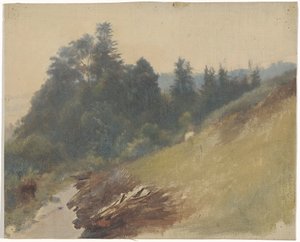 Vuoren rinne mäntyillä tekijältä Guillaume Anne van der Brugghen