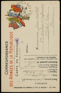 Nimikirjoituspostikortti Jean Molletille, 31. heinäkuuta 1915 tekijältä Guillaume Apollinaire