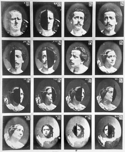 Fysiognomiset tutkimukset, 22-28, Duchenne de Boulognen teoksesta "Ihmisen fysiognomian mekanismi tai intohimojen sähköfysiologinen analyysi", julkaistu 1876, Pariisi
