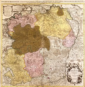 Brabantin kartta (Belgia ja Alankomaat) (etsaus tekijältä Guillaume Delisle