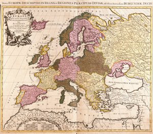 Euroopan kartta (etsaus tekijältä Guillaume Delisle