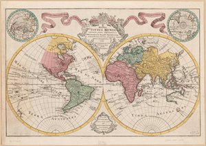 Mappa totius mundi - adornata juxta observationes dnn. academiae regalis scientiarum et nonnullorum aliorum secundum annotationes recentissimas LOC 2017585675 tekijältä Guillaume Delisle