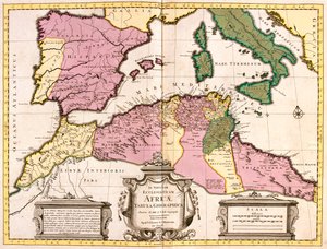 Marokko, Pohjois-Algeria, Tunisia, Luoteis-Libya, Espanja, Portugali, Italia (pohjoista lukuun ottamatta). tekijältä Guillaume Delisle