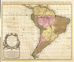 Panama, Argentiina, Bolivia, Brasilia, Chile, Kolumbia, Ecuador, Ranskan Guayana, Guyana, Paraguay, Peru, Suriname, Uruguay, Venezuela, Paraguay, Brasilia, Chile ja Venezuela. tekijältä Guillaume Delisle