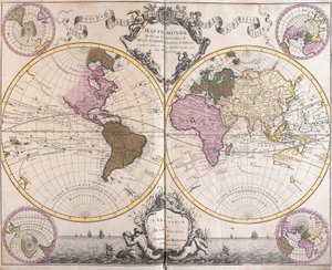 Planisphere World (etsaus tekijältä Guillaume Delisle