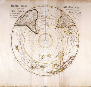 Näkymä etelänavalle Atlas Guillaume Delisle (1675-1726), maantieteilijä tekijältä Guillaume Delisle