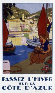 Vietä talvi Ranskan Rivieralla - Mainosjuliste, 20. vuosisata - tekijältä Guillaume Georges Roger