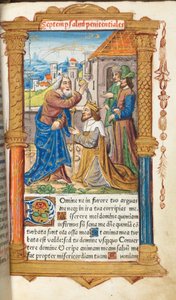 Painettu tuntikirja (Rooman käytössä): fol. 65r, Daavid ja Samuel.