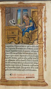 Painettu tuntikirja Rooman käyttö: fol. 20r, St. Mark, 1510. tekijältä Guillaume Le Rouge