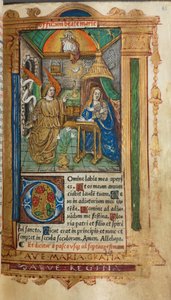 Painettu tuntikirja Rooman käyttö: fol. 25r, Ilmoitus, 1510.