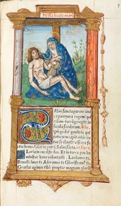 Painettu tuntikirja Rooman käyttö: fol. 53r, Pieta, 1510. tekijältä Guillaume Le Rouge