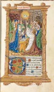 Painettu tuntikirja Rooman käyttö: fol. 58r, helluntai, 1510. tekijältä Guillaume Le Rouge