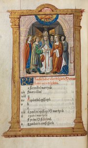 Painettu tuntikirja Rooman käyttö: fol. 7v, kesäkuun kalenterikuva, 1510. tekijältä Guillaume Le Rouge