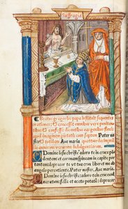 Painettu tuntikirja Rooman käyttö: fol. 96v, St. Gregoryn messu, 1510.