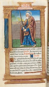 Painettu tuntikirja Rooman käyttö: fol. 99v, St. Paul, 1510.