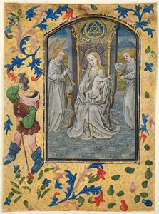 Lehti tuntikirjasta: esitys temppelissä, n. 1470-1480.