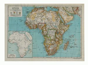 Afrikan kartta, vuosi 1910