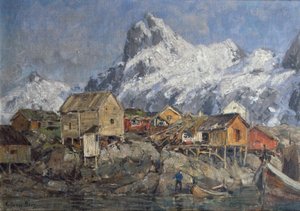 Svolvær (maalaus) tekijältä Gunnar Berg