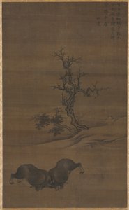 Herdboys ja Buffalo maisemassa, 1200-luku. tekijältä Guo Min