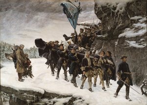 Ruotsin kuninkaan Kaarle XII:n ruumiin tuominen kotiin tekijältä Gustaf Cederström