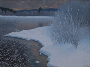 Hoar-Pakkanen jäällä