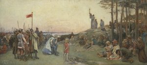 Ansgar saarnaa kristinuskoa, 1889