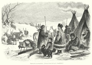 Samojedileiri (kaiverrus) tekijältä Gustav (after) Sundblad