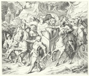 Martin Luther siepataan hänen palattuaan Wormsin valtiopäiviltä vuonna 1521 tekijältä Gustav Ferdinand Leopold Konig