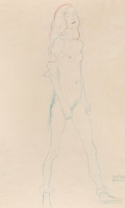 Alaston nuori tyttö, c. 1917. tekijältä Gustav Klimt