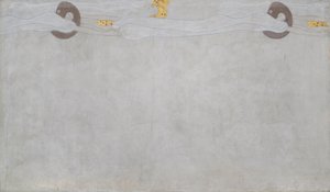 Beethoven Frieze: Onnen kaipuu - Levy 4, vasen pitkä seinä tekijältä Gustav Klimt