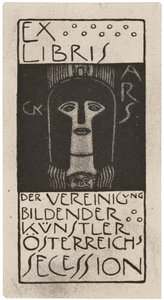 Ver Sacrumin kirjakilpi, julkaissut 1898-99 Gerlach, Schenk ja Seeman tekijältä Gustav Klimt
