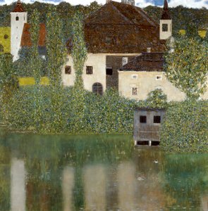 Linna Atter-järvellä, Castle Unterrach Attersee-joella 1908 tekijältä Gustav Klimt
