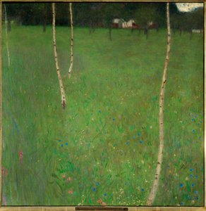 Maalaistalo koivujen kanssa tekijältä Gustav Klimt