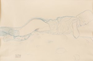 Nainen puolialaston, n. 1908. tekijältä Gustav Klimt