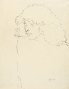 Puolipitkä tytön muotokuva kolmineljännesprofiilissa, 1913 tekijältä Gustav Klimt