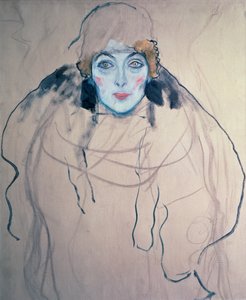 Naisen pää, 1917 tekijältä Gustav Klimt