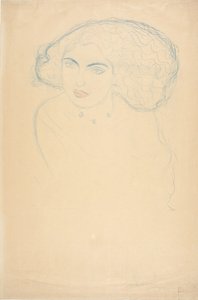 Naisen pää, n. 1916. tekijältä Gustav Klimt