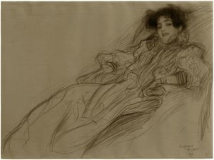 Junge Dame Sesselissä tekijältä Gustav Klimt