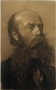 Kopf eines bärtigen Mannes im Dreiviertelprofil nach rechts tekijältä Gustav Klimt