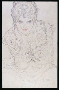 Muotokuva oikea käsi leuassa, n. 1917-1918 tekijältä Gustav Klimt