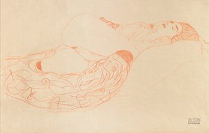 Masturboiva puolialaston masturbointi, 1912-1913 tekijältä Gustav Klimt