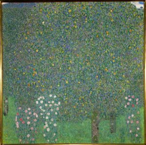 Rosensträuche unter Bäumen tekijältä Gustav Klimt