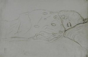 Nukkuva alaston tekijältä Gustav Klimt