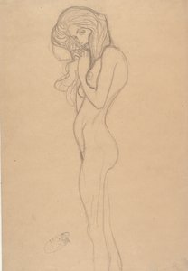 Seisovan naisen alastontutkistelu Beethoven-friisille, 1901. tekijältä Gustav Klimt