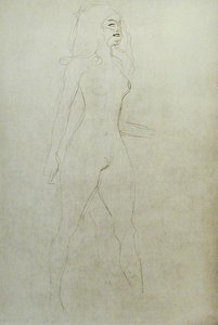 Seisova alaston (käänteinen) tekijältä Gustav Klimt